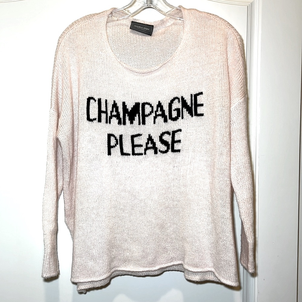 Wooden Ships baby Pink Champange Please sweater Sz xs/s